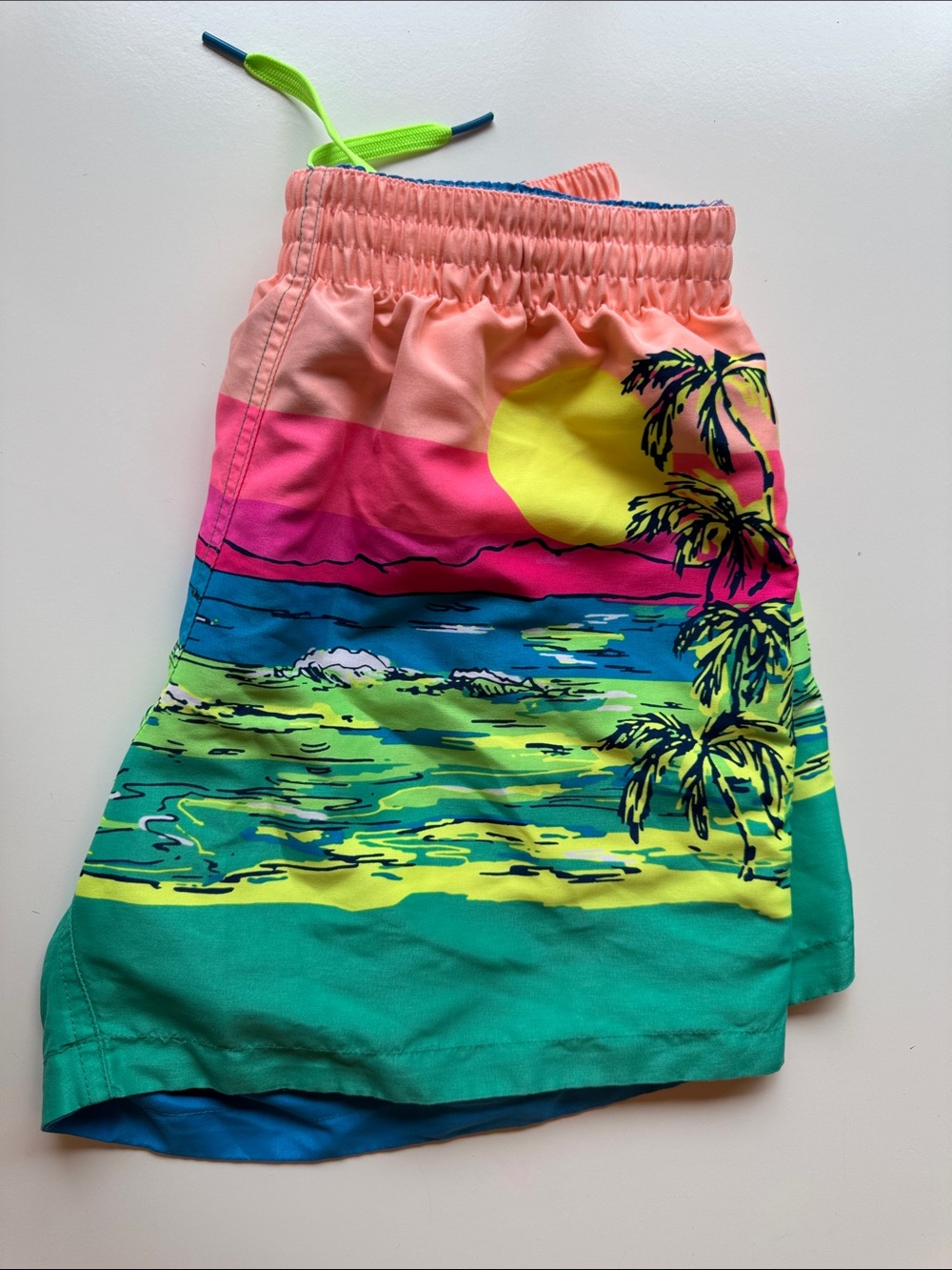 Chubbies Neon Tropical Swim Trunks Mens Large 5" Board Shorts Reversible - Sz M